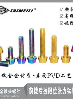 EFsolid 钛合金螺丝M4x8/15/20前拨后拨限位张力钛螺丝 TC4螺丝