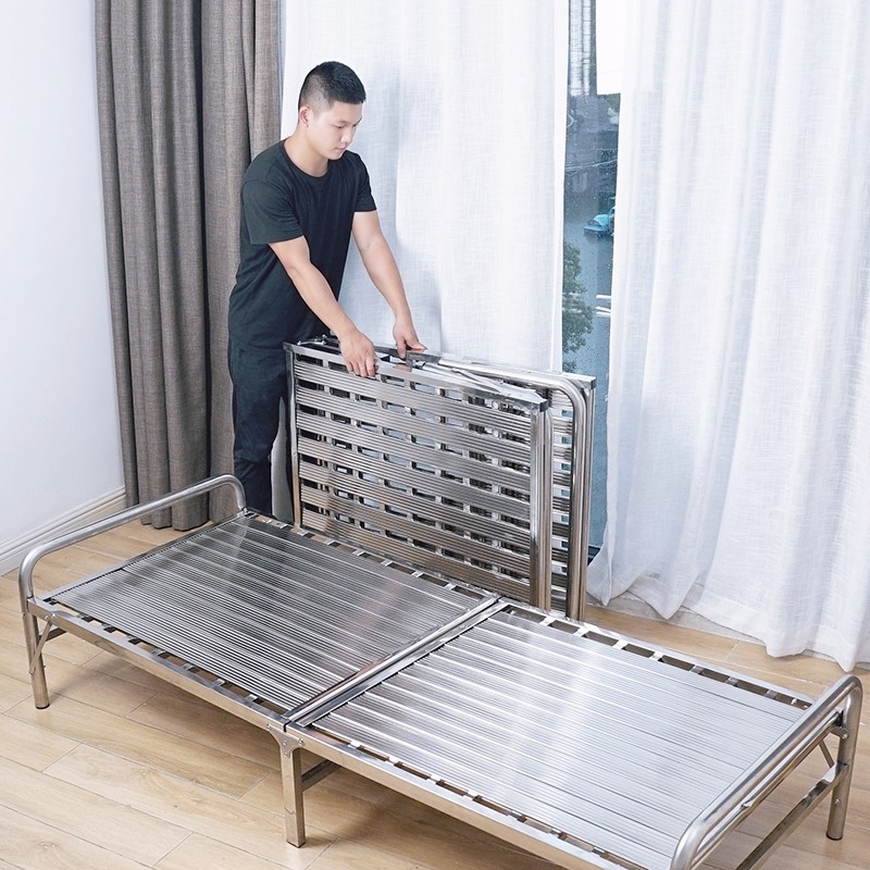 不锈钢折叠床午休床简易双人家用成人单人经济型便携床1.5米1.2米