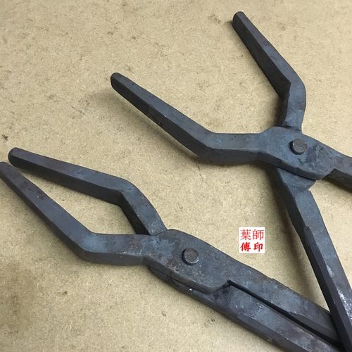 包邮304不锈钢夹钳椭圆钳产品钳热处理铁钳 铁夹子 火钳 圆扁咀钳