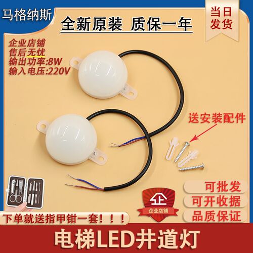 通用型LED电梯井道灯输入电压220V功率8W应急灯轿顶照明电源灯头