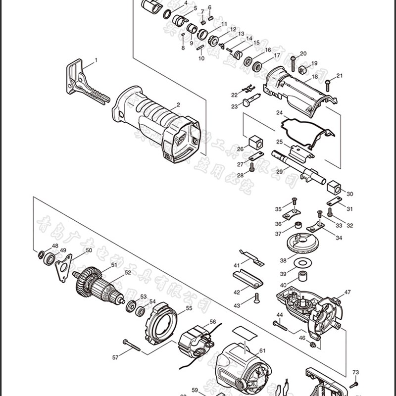 makita牧田JR3050T往复锯马刀锯配件转子定子开关滚针轴承碳刷