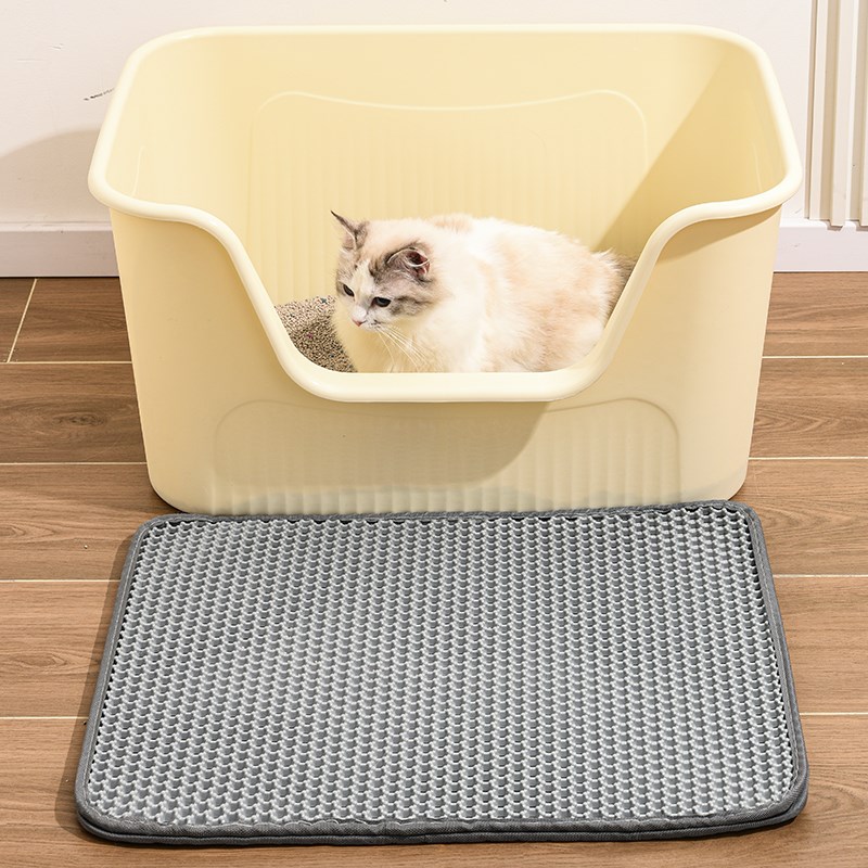 超大号猫砂盆猫j咪厕所加厚防外溅全开放式屎盆猫沙盆子特大半封