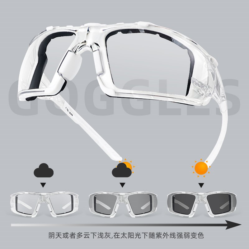 职安康骑行眼镜防风沙防灰尘不起雾变光变色电动车户外登山护目镜