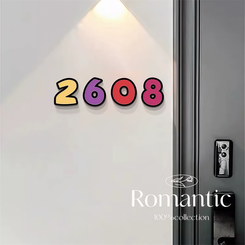 磁吸门牌号定制多巴胺指示牌数字牌入户门装饰家用高级标识牌轻奢