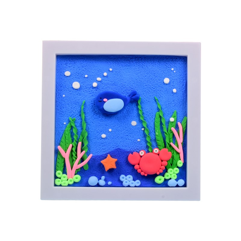 幼儿园超轻粘土相框画彩泥材料儿童diyK手工黏土制作套装节日活动