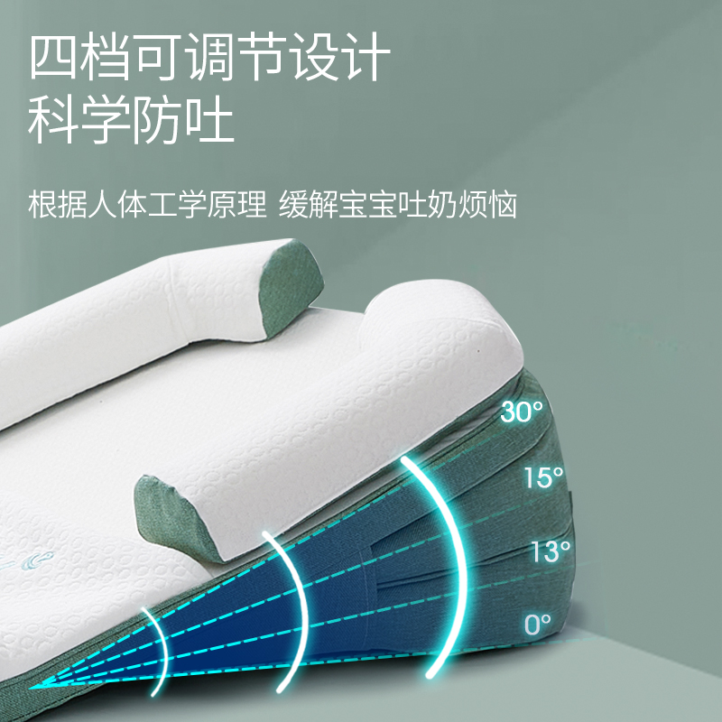 婴儿斜坡b枕头躺喂睡垫防吐奶溢奶呛奶床中床宝宝护脊椎靠垫斜坡