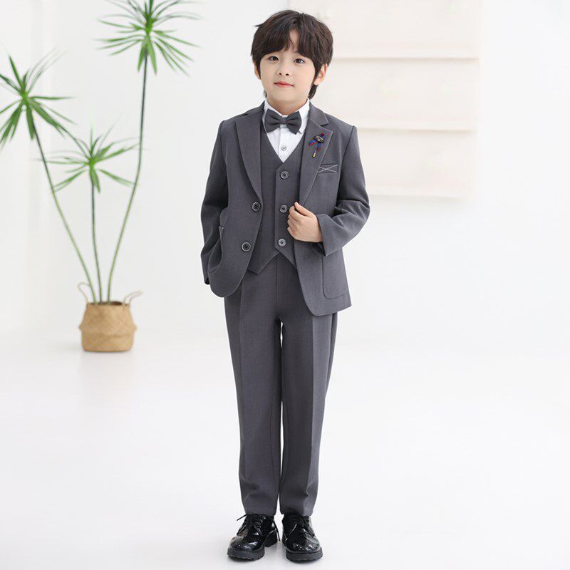 儿童西装套e装2024新款男童主持人花童礼服中大童男孩帅气钢琴演