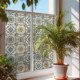 摩洛哥花砖窗贴透光不透明厕所浴室F移门窗玻璃贴纸防窥贴膜复古