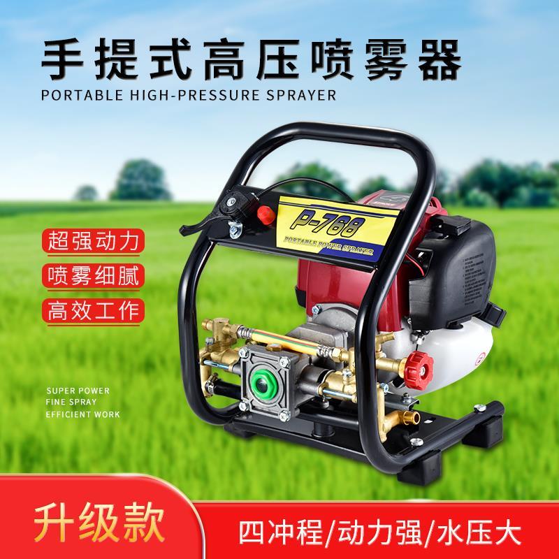 一体式手提汽油打药机高压四冲程消毒机果树园林喷雾器农用洗车机