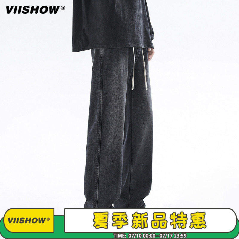 VIISHOW水洗牛仔裤男夏季新款宽松百搭直筒潮牌cleanfit阔腿裤子,男装,牛仔裤,淘宝优惠券,粉丝福利购,淘宝优惠卷