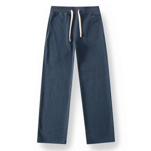 500克碳素磨毛九分裤男女冬季加绒休闲裤宽松直筒卫裤运动长裤子