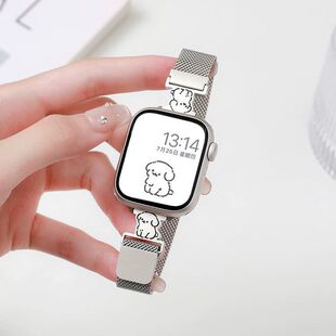 金属小猫小狗磁吸适用三星Galaxy Watch7/8Ultra手表表带8classic