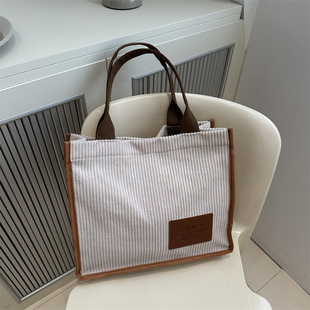 大学生上课灯芯绒包女2025新款大容量托特包通勤斜挎包外出