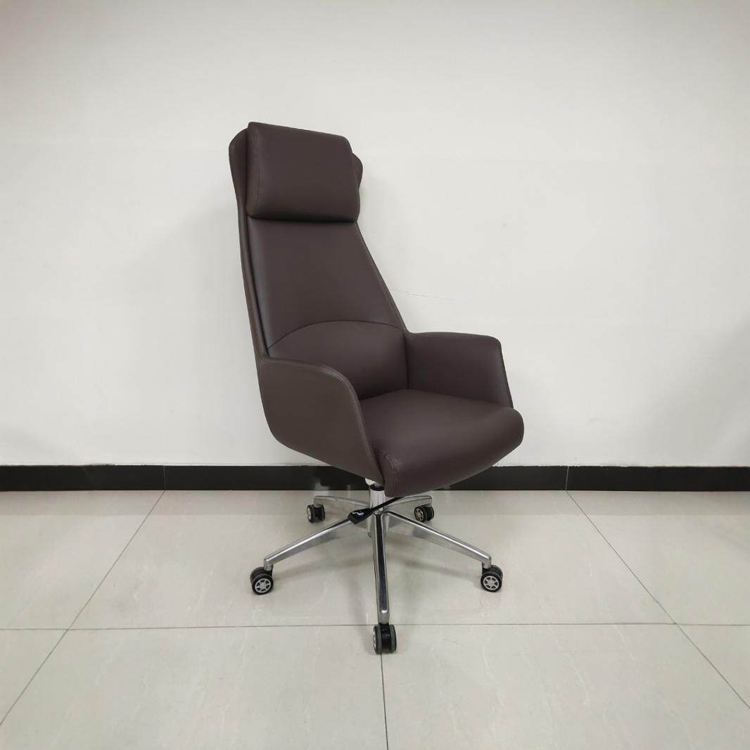 现代简约舒适老板总裁办公室会议室皮质高背大班椅可升降旋转滑动