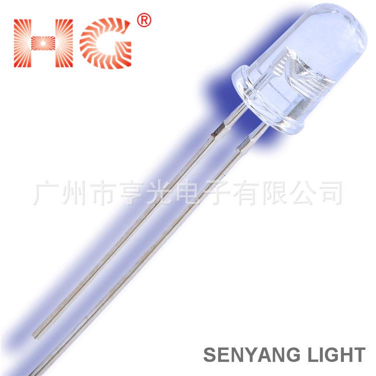 5mm圆头红光交通灯LED灯珠F5圆形14mil亮红色led发光二管