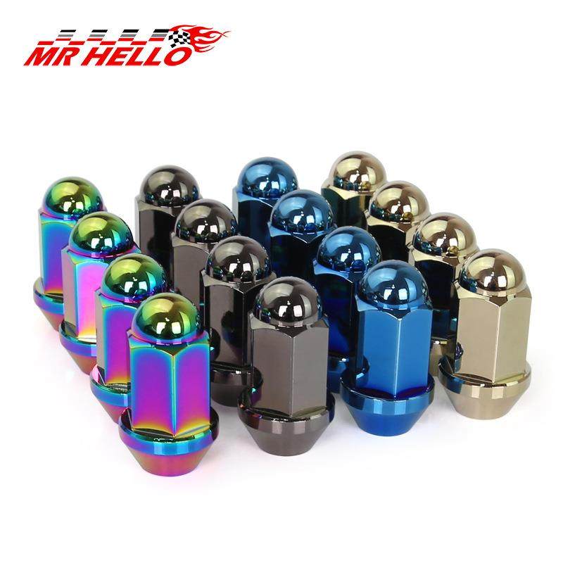 汽车改装轮毂螺母配件高强度铝合金7075-T6锻造轻量化螺丝45mm长