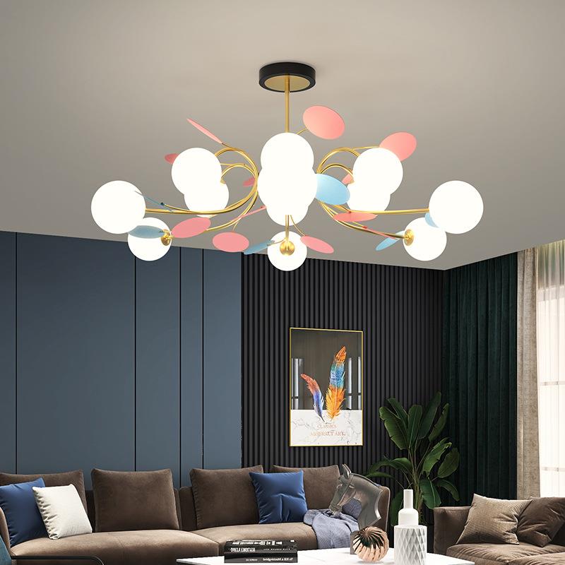 北欧客厅儿童房通用魔豆网红设计师现代简约轻奢餐厅卧室主灯吊灯