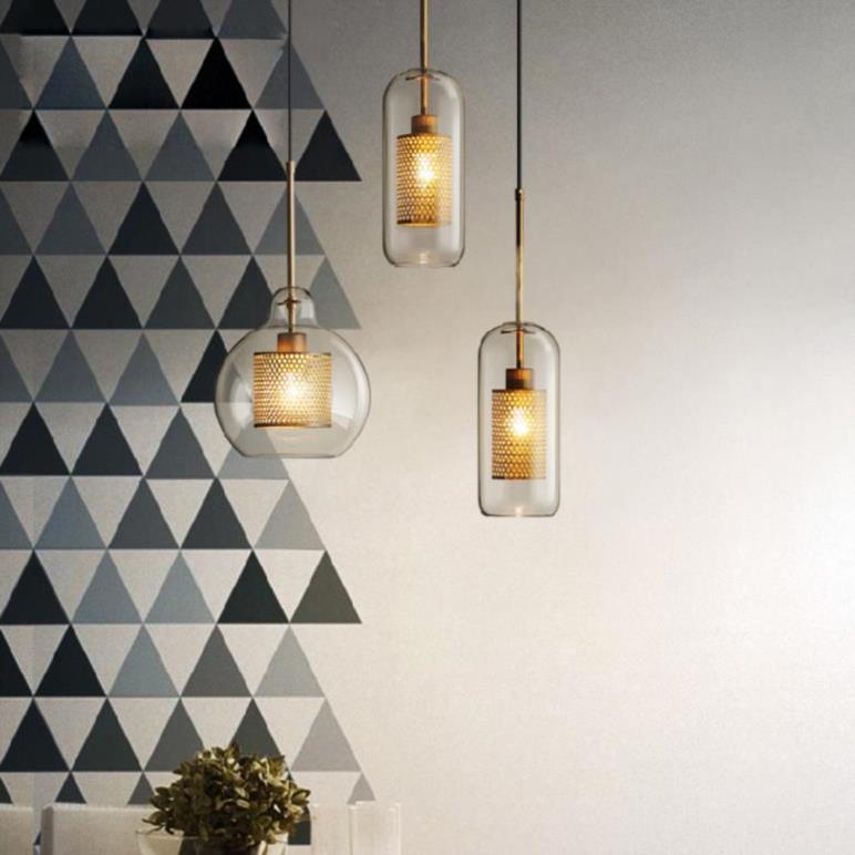 北欧设计师单个餐厅吊灯后现代简约吧台店铺样板房床头玻璃吊灯