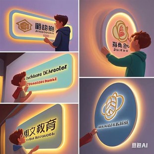 标识牌指引牌发光灯箱广告牌制作户外背光字定做PVCLOGO墙背景墙