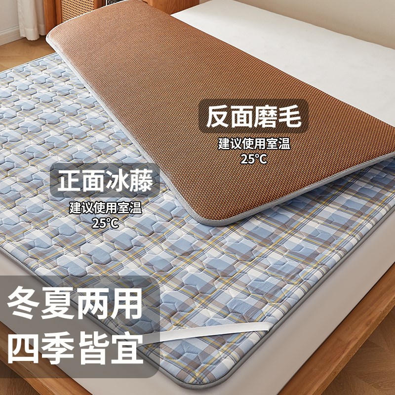 夏季凉席床垫软垫藤席垫子双面席子冬夏两用宿舍学生单人家用折叠