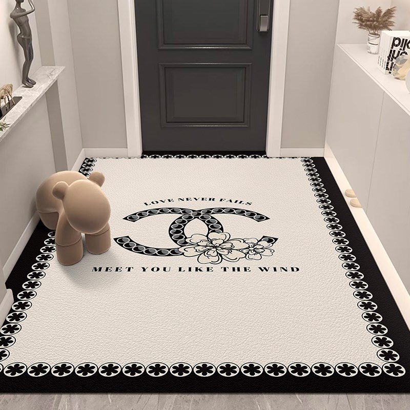 入户门地垫可擦免洗皮革pvc地垫进门家用脚垫轻奢高级大门口地毯