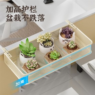 办公桌置物架工位改造神器办公室花架隔断转角多肉绿植悬挂收纳架