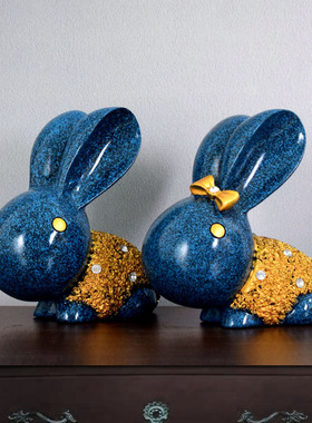 欧式情侣兔子摆件新房乔迁家居卧室饰品创意客厅摆设结婚生日礼物