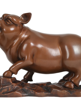 铜欣祥 紫铜生肖猪 纯铜猪摆件工艺品客厅摆设家居装饰品