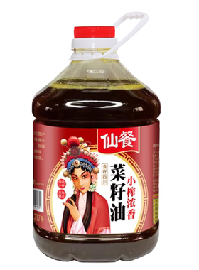 仙餐浓香纯菜籽油5斤 非转基因物理压榨小榨浓香2.717L家用食用油