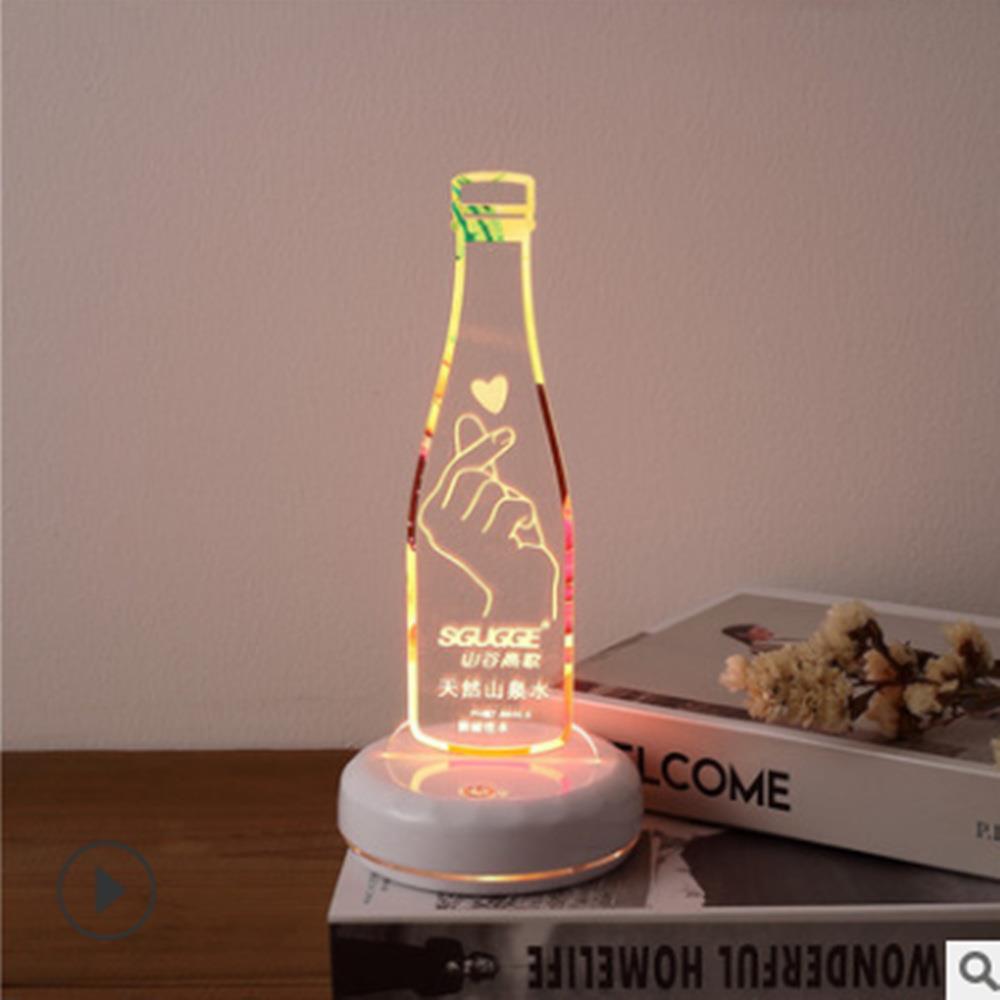 充电发光l型亚克力展示牌二维码广告牌LED透明七彩桌号牌台卡立牌