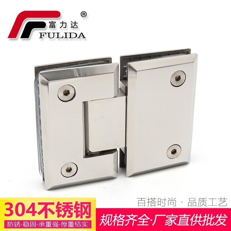 304精铸加厚180度方形斜边浴室夹现简约淋浴房不锈钢玻璃门夹