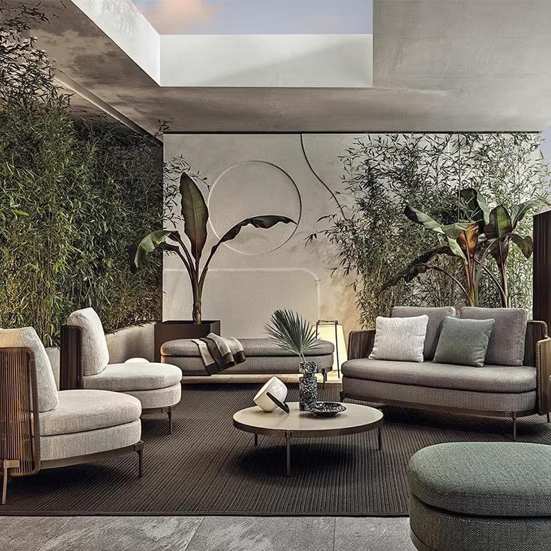 户外沙发组合休闲露台庭院别墅花园阳台藤椅室外双人藤编沙发家具