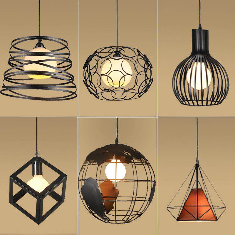餐厅创意灯饰饭店餐厅咖啡馆现代简约美发容理发店铺商铺铁艺吊灯
