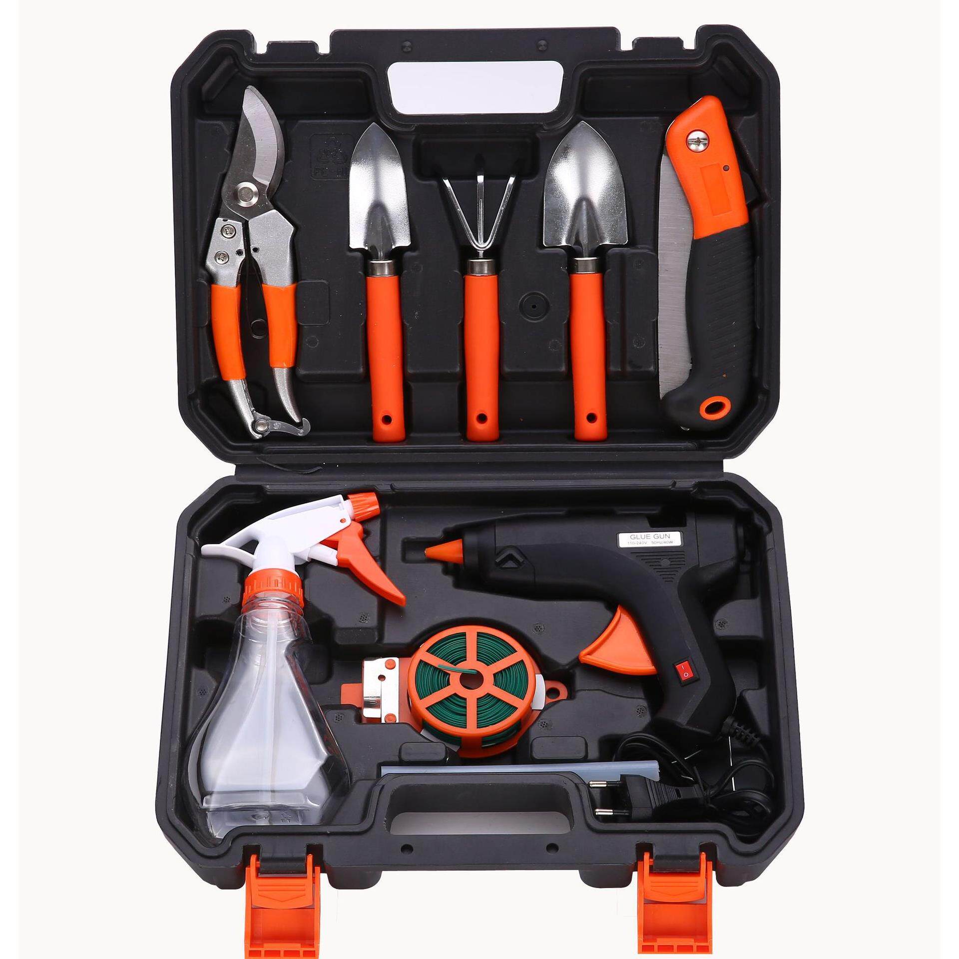 五金工具箱 园林园艺工具组合组套 电热胶枪套装 花园种花工具