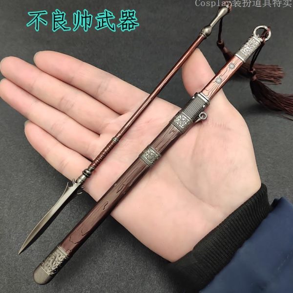 李星云唐横刀环首刀 岐王长枪模型摆件不良人面具画金属模型挂件