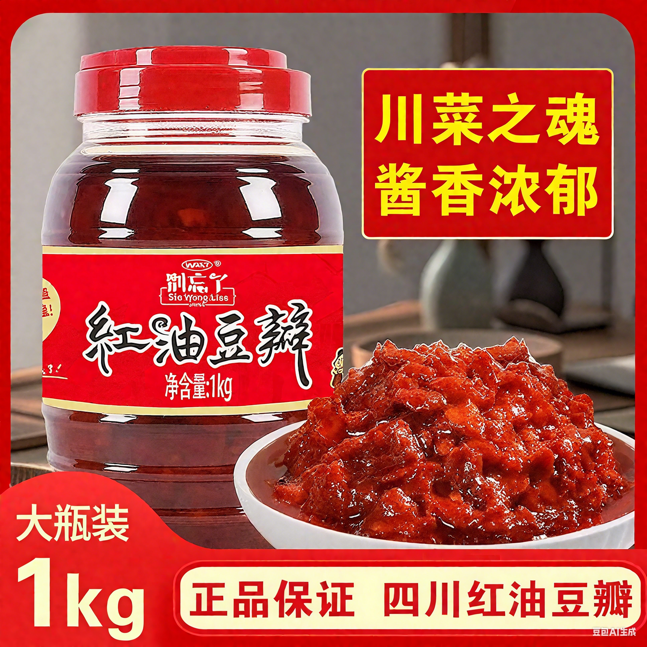 四川正宗红油豆瓣酱家用炒菜烧菜回锅肉专用调料瓶装豆瓣辣酱批发,粮油调味/速食/干货/烘焙,豆瓣酱/豆酱/黄豆酱,淘宝优惠券,粉丝福利购,淘宝优惠卷