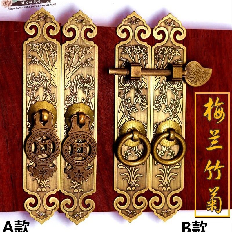 中式仿古典书柜柜子柜门衣柜橱柜门窗纯铜拉手青古铜把手家具配件