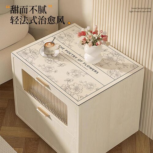 法式轻奢皮革防水防烫床头柜桌垫