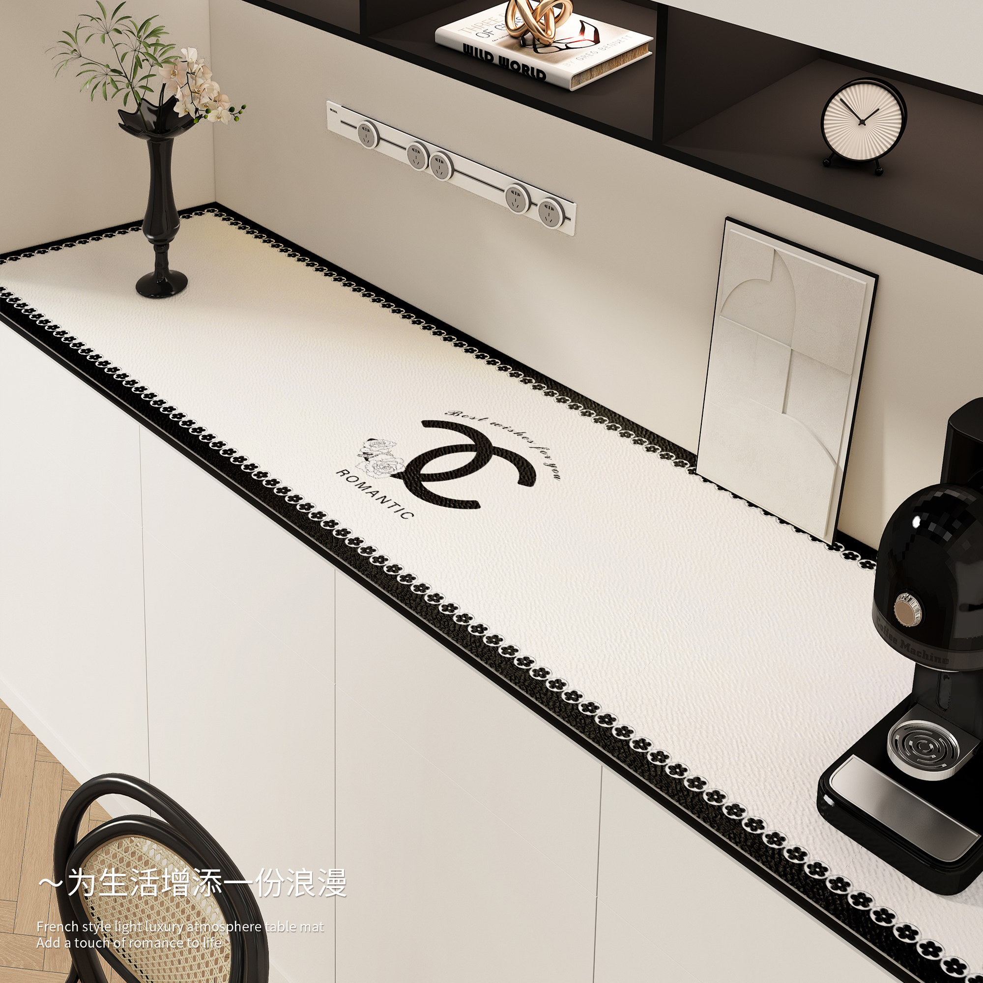 轻奢餐边柜垫高级感电视柜垫防水耐脏免洗皮革桌垫鞋柜台面保护垫,居家布艺,桌布,淘宝优惠券,粉丝福利购,淘宝优惠卷