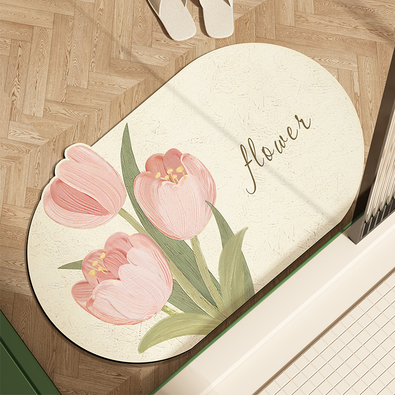 浴室地垫硅藻泥吸水门垫洗手间厕所垫子高级感门口防滑入户门脚垫