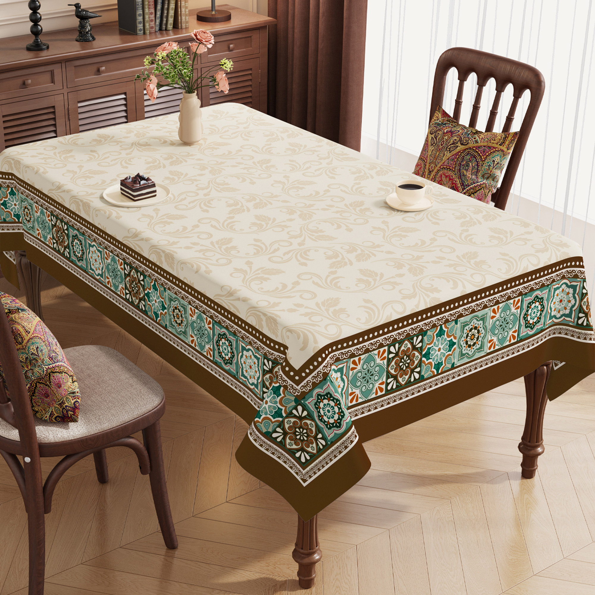 美式餐桌布免洗防水防油简约复古遮盖布餐桌布轻奢高级感茶几台布,居家布艺,桌布,淘宝优惠券,粉丝福利购,淘宝优惠卷