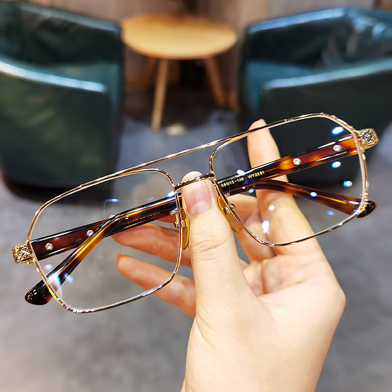 简丹萝心复古大框眼镜男女潮商务时尚双梁方框近视镜架护目镜