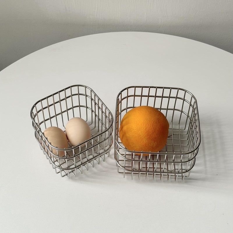 304不锈钢收纳篮水果篮子多功能沥水篮蔬菜筐R家用姜蒜果蔬篮桌面,收纳整理,收纳筐,淘宝优惠券,粉丝福利购,淘宝优惠卷