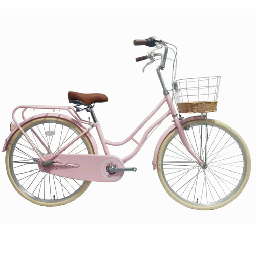 优惠提前购纽斯加24寸单速24寸变速白色女士女孩通勤城市自行车