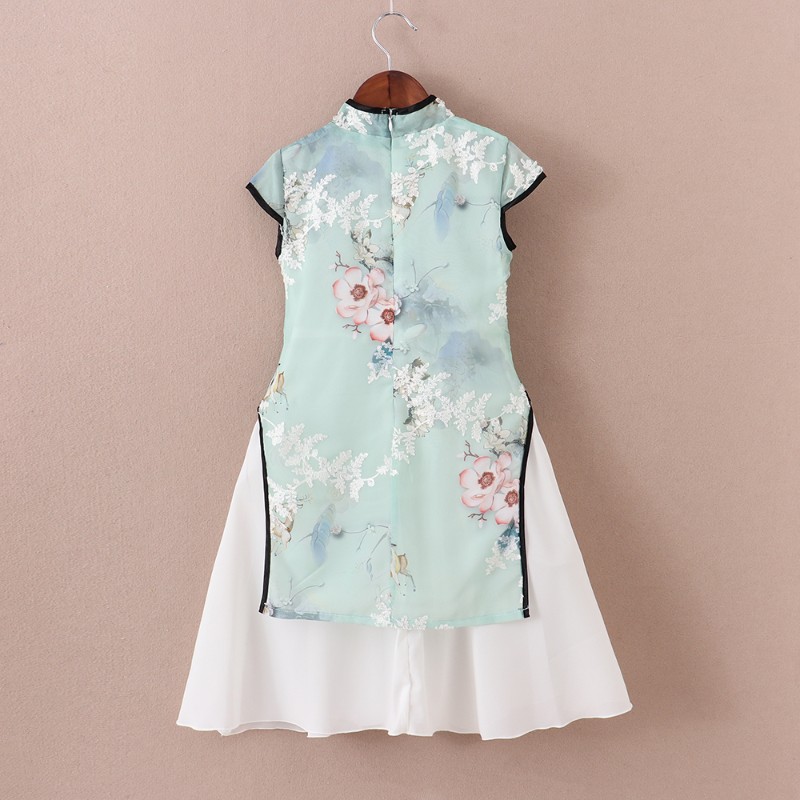 女童连衣裙2021新款夏装儿童旗袍夏季裙子洋气女孩中国风公主汉服