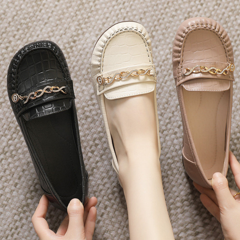 真皮软底妈妈鞋i2025年新款豆豆鞋平底单鞋舒适软皮鞋不累脚女鞋,女鞋,乐福鞋（豆豆鞋）,淘宝优惠券,粉丝福利购,淘宝优惠卷