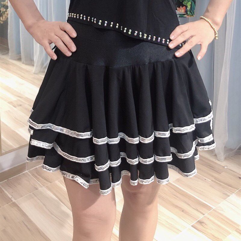 三步踩跳舞裙子蓬蓬蛋糕裙y半身裙打底裙松紧弹力修身显瘦