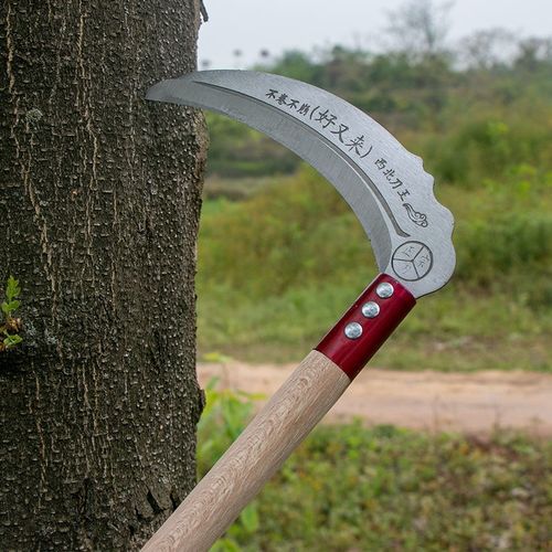 65锰钢加厚农用镰刀割草割韭菜麦子F除草收割玉米木柄镰刀户外工