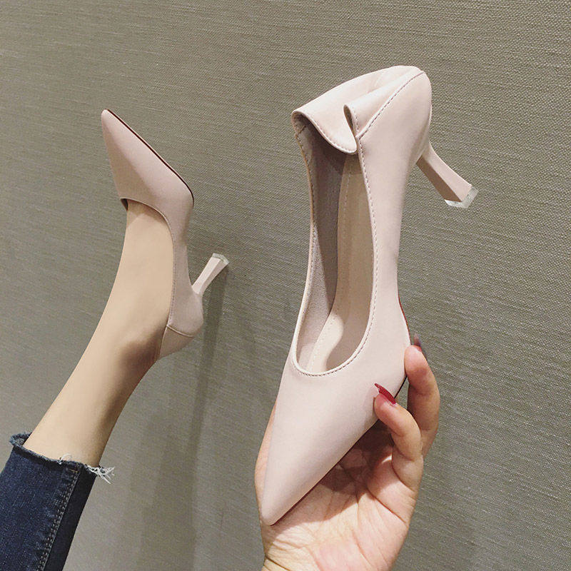 真皮小码31 32 33高跟女浅口单鞋瓢鞋通勤黑N色工作鞋女大码41-43,女鞋,时尚休闲鞋,淘宝优惠券,粉丝福利购,淘宝优惠卷