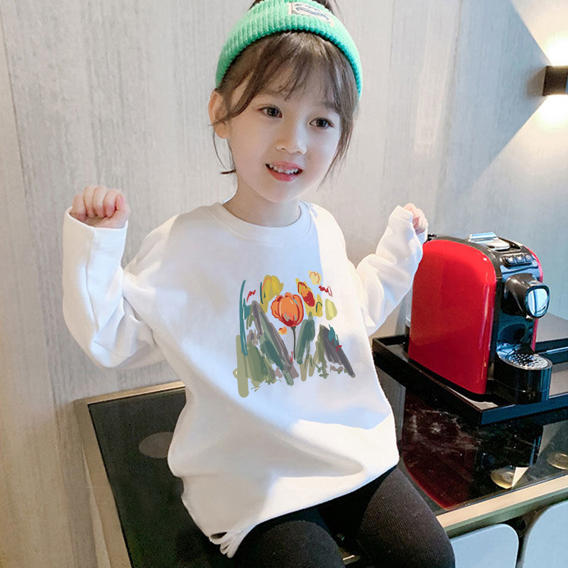 女大童德绒打底衫内搭秋冬装长袖T恤冬季加厚保暖中长版破洞上衣